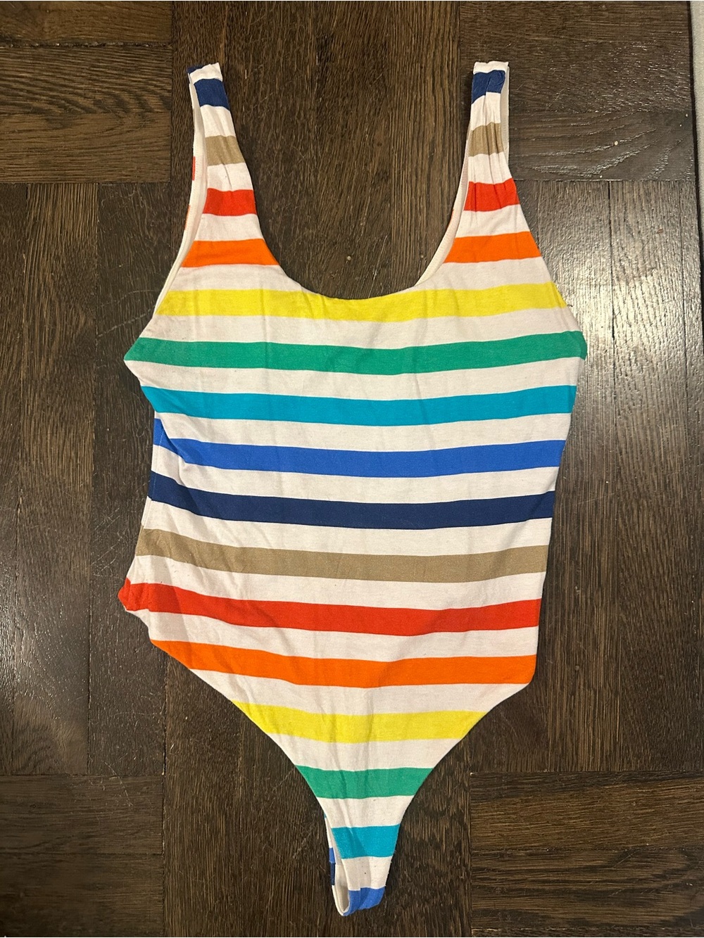 Alice + Olivia - rainbow striped body suit - size medium